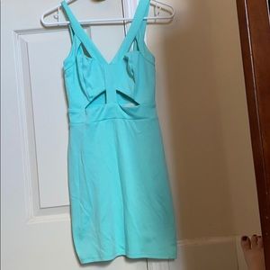 Solemio teal cut out dress small
